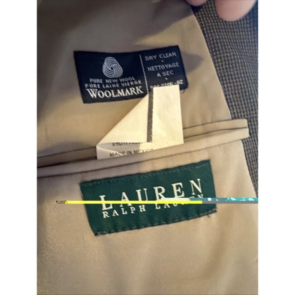 Ralph Lauren 42R Houndstooth Sport Coat - Blazer - Tan, Dark Brown     ‎  4039 - Picture 7 of 16